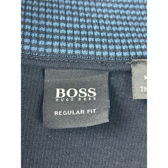Boss Hugo Boss Men's Size XL 1/4 Zip Navy Blue Pullover Sweater Regular Fit - Picture 15 of 16